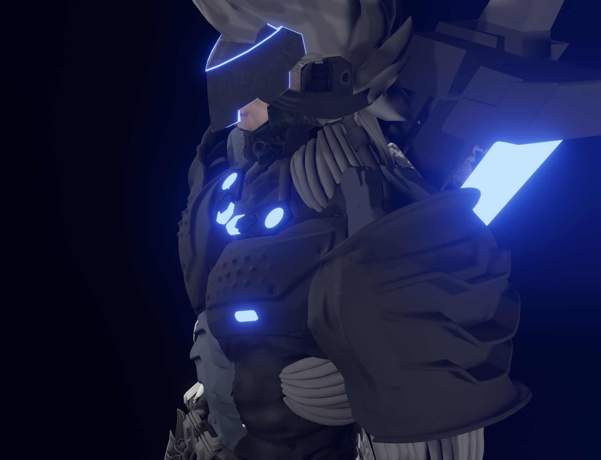 Kidama X man in armor with lights 3D model_4