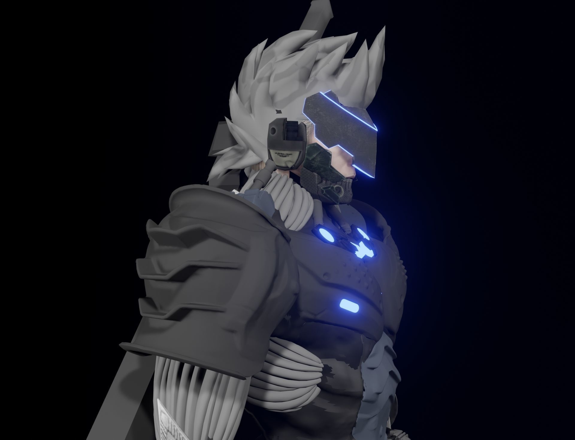 Kidama X man in armor with lights 3D model_2