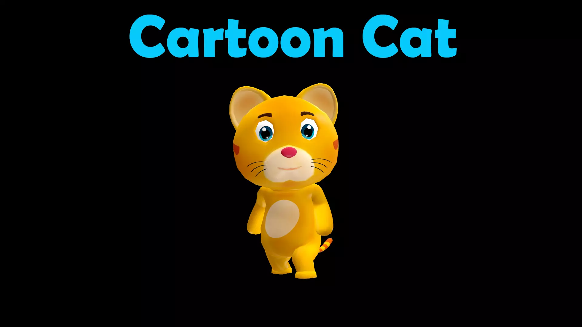 Cartoon Cat Animated Low-poly 3D model_0