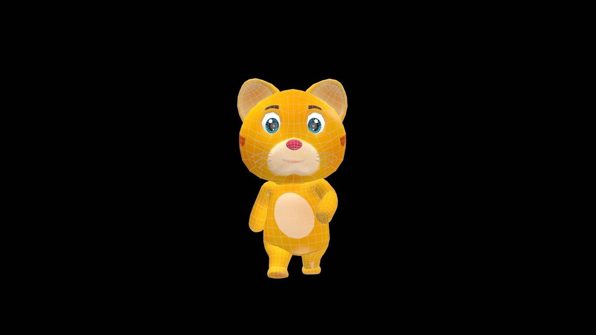Cartoon Cat Animated Low-poly 3D model_10