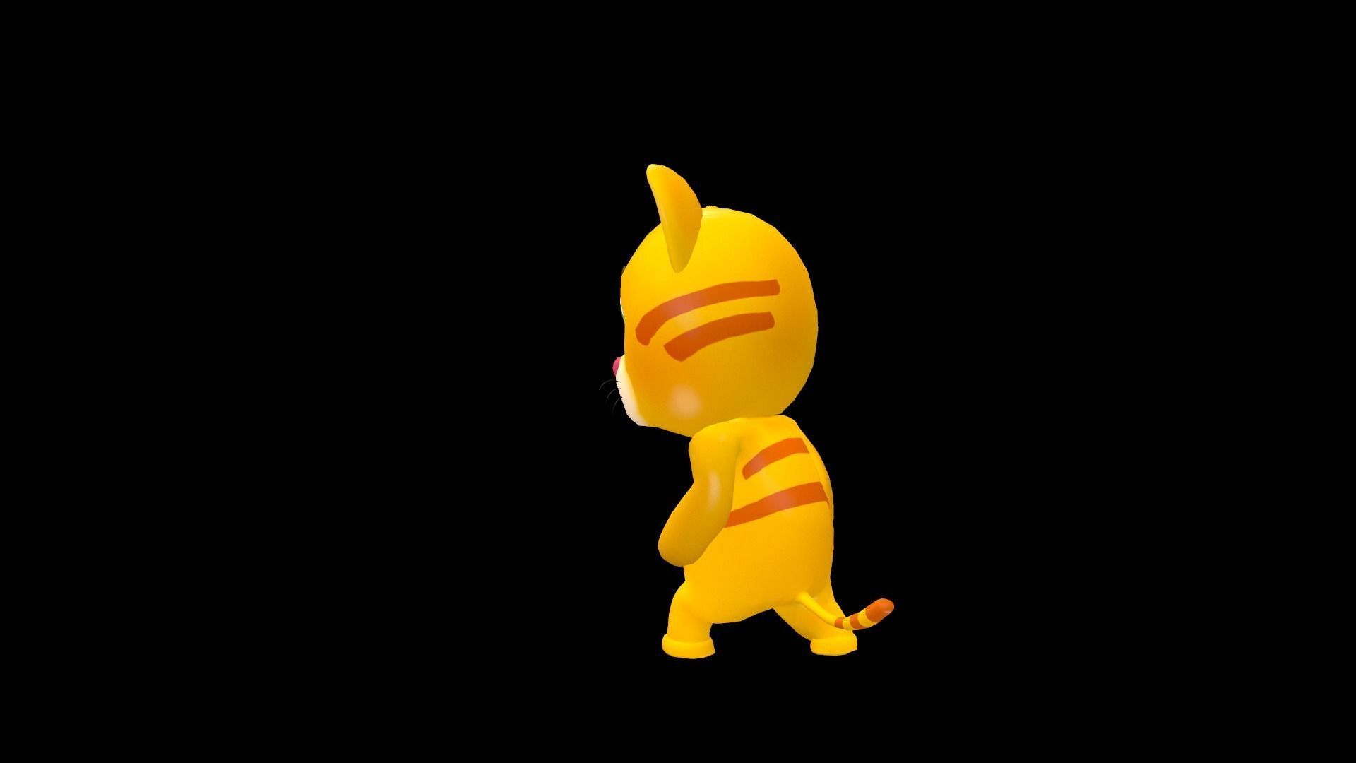 Cartoon Cat Animated Low-poly 3D model_4
