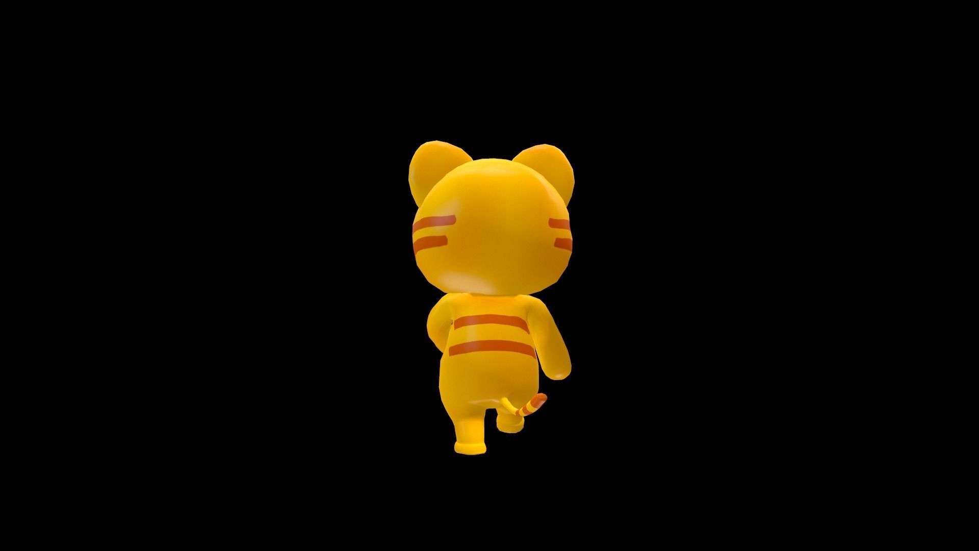 Cartoon Cat Animated Low-poly 3D model_9
