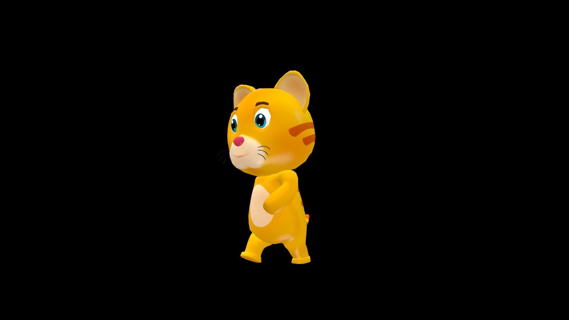 Cartoon Cat Animated Low-poly 3D model_8