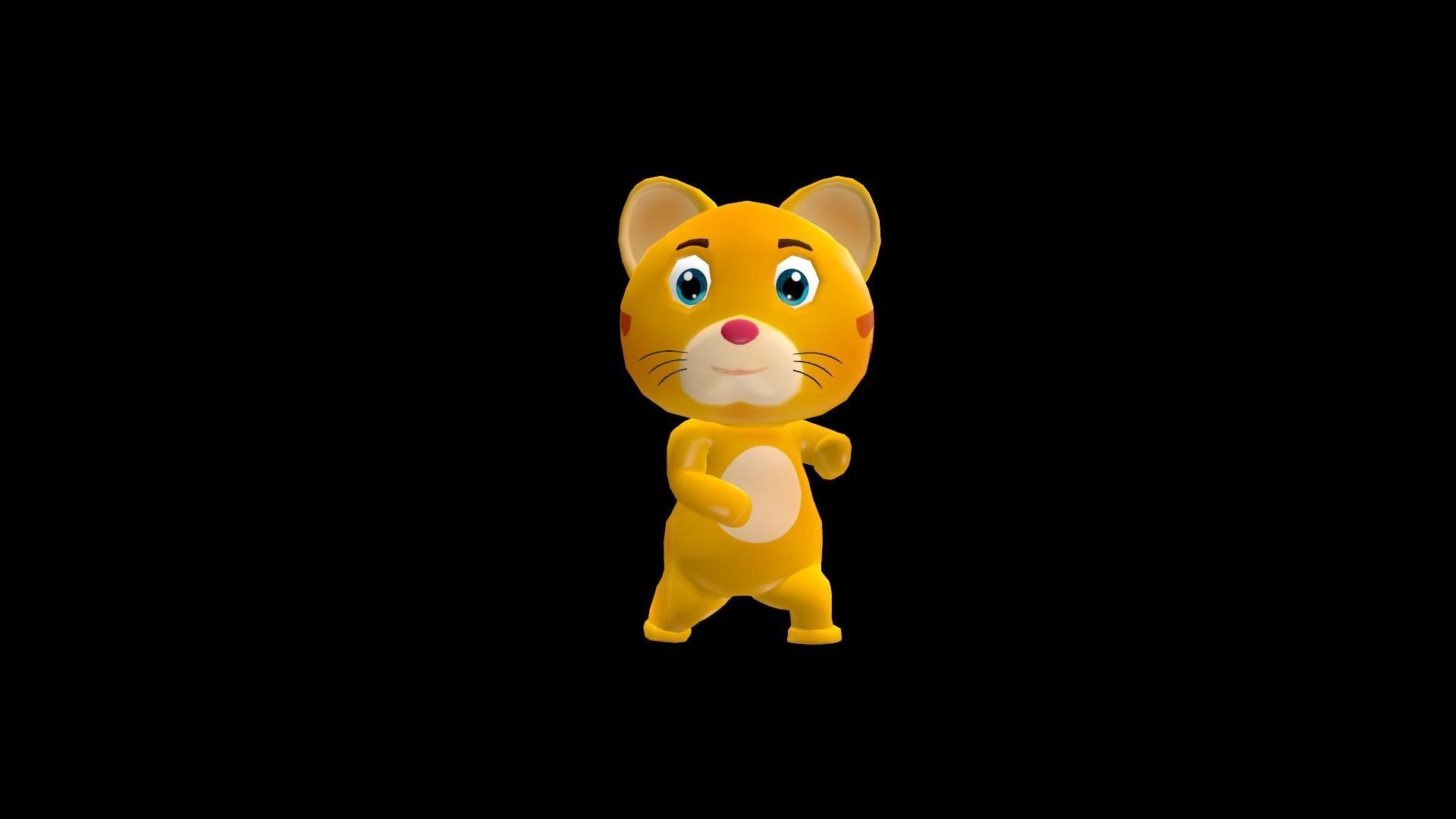 Cartoon Cat Animated Low-poly 3D model_6