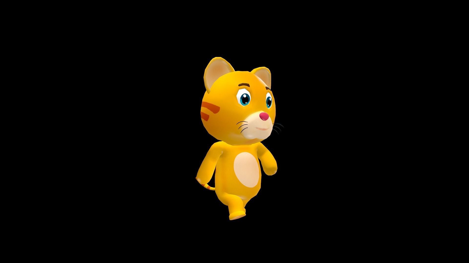 Cartoon Cat Animated Low-poly 3D model_2