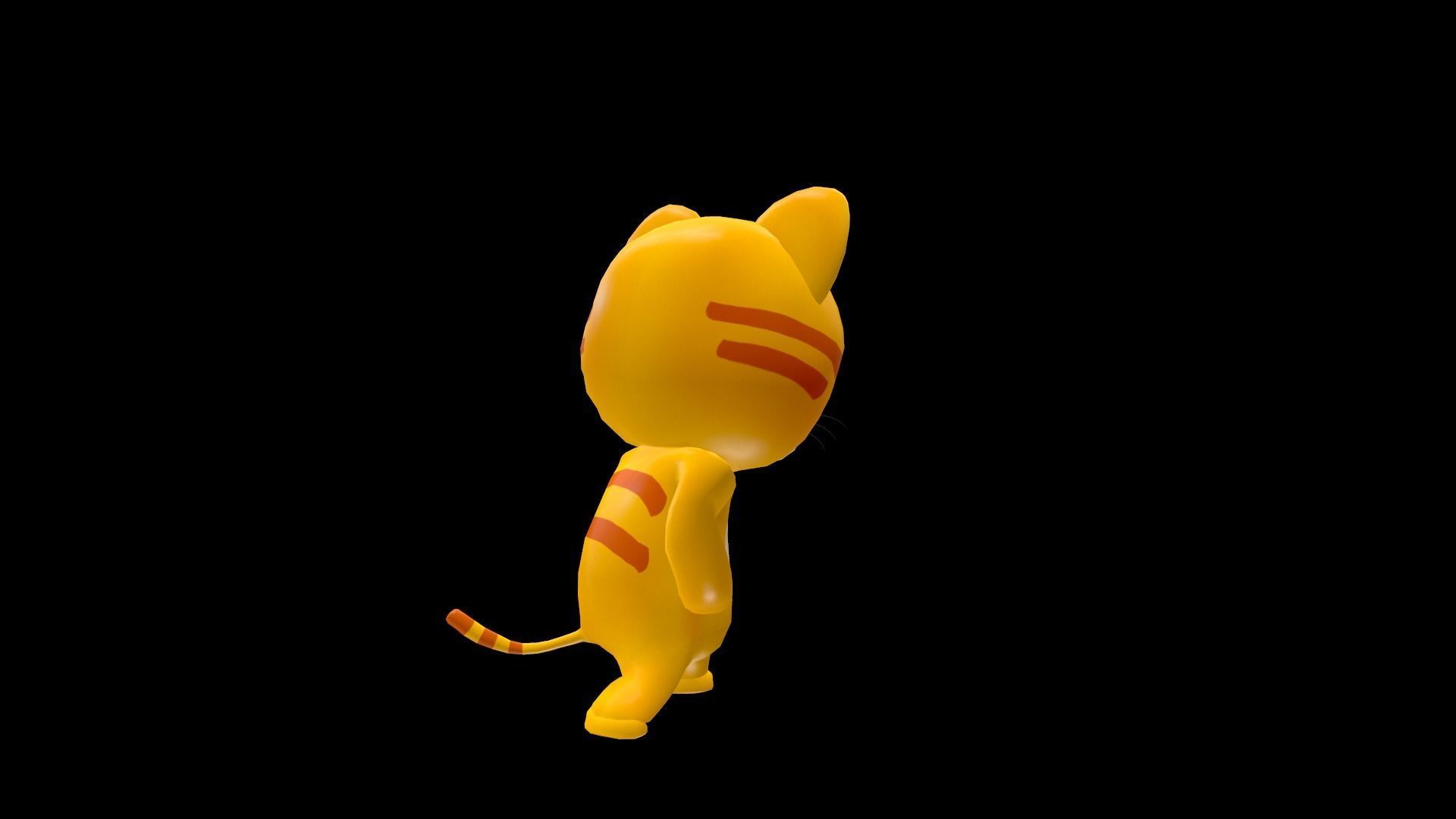 Cartoon Cat Animated Low-poly 3D model_5
