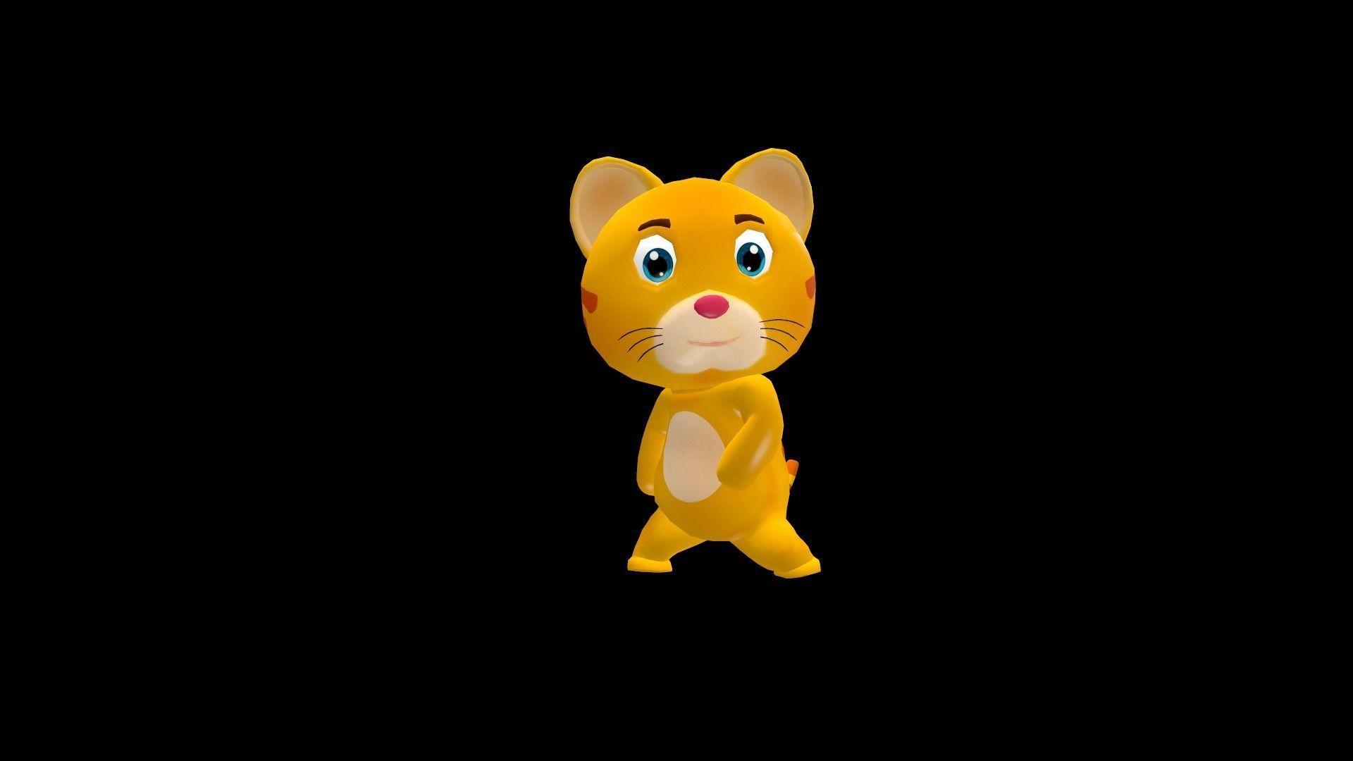 Cartoon Cat Animated Low-poly 3D model_3