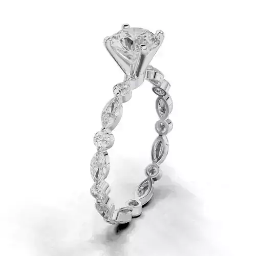 Women ring with round stones and marquis   17