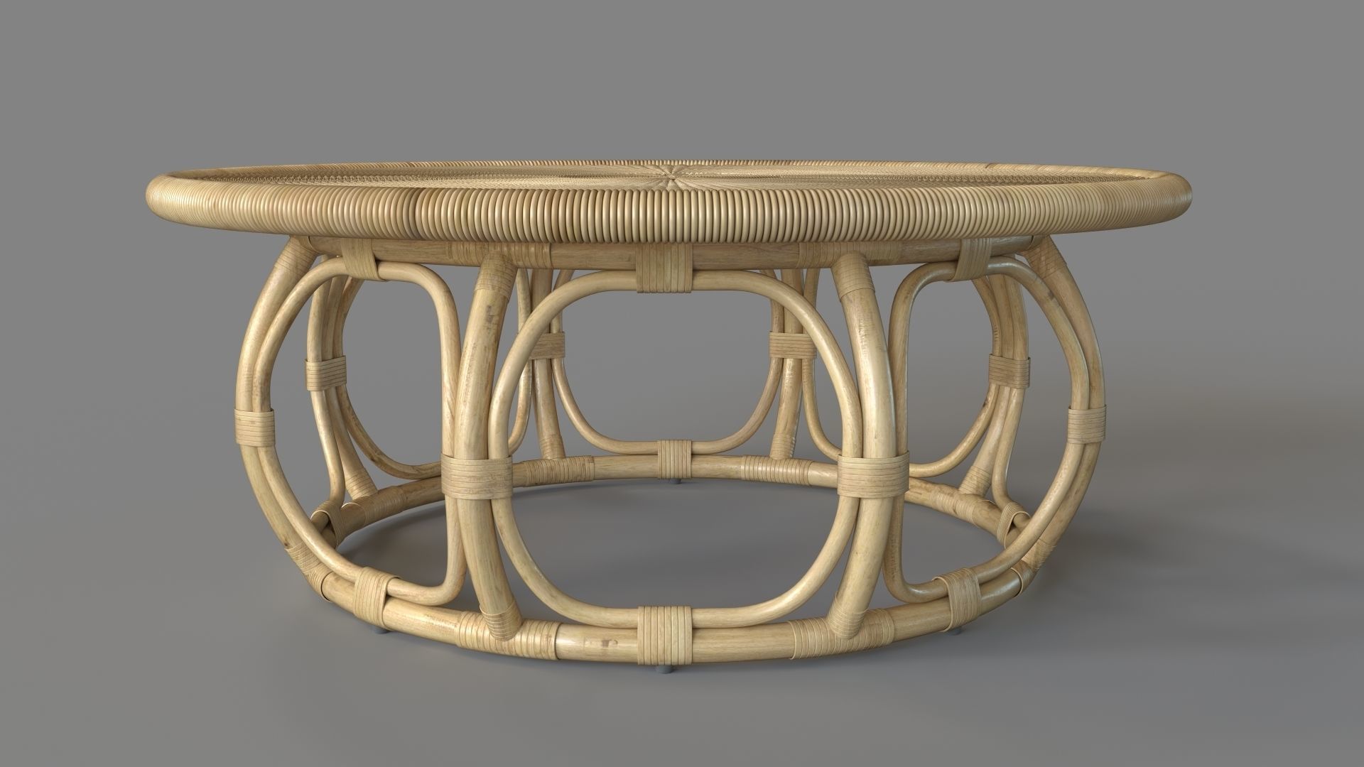 Anguilla Rattan Coffee Table 3D model_1