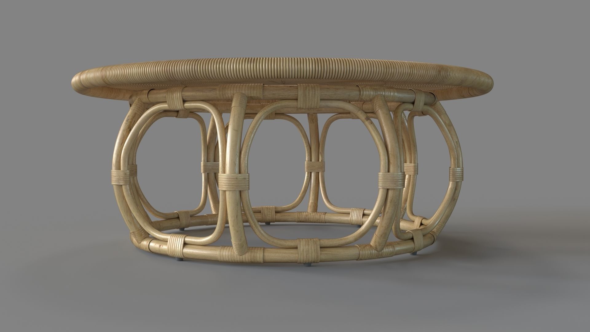 Anguilla Rattan Coffee Table 3D model_4