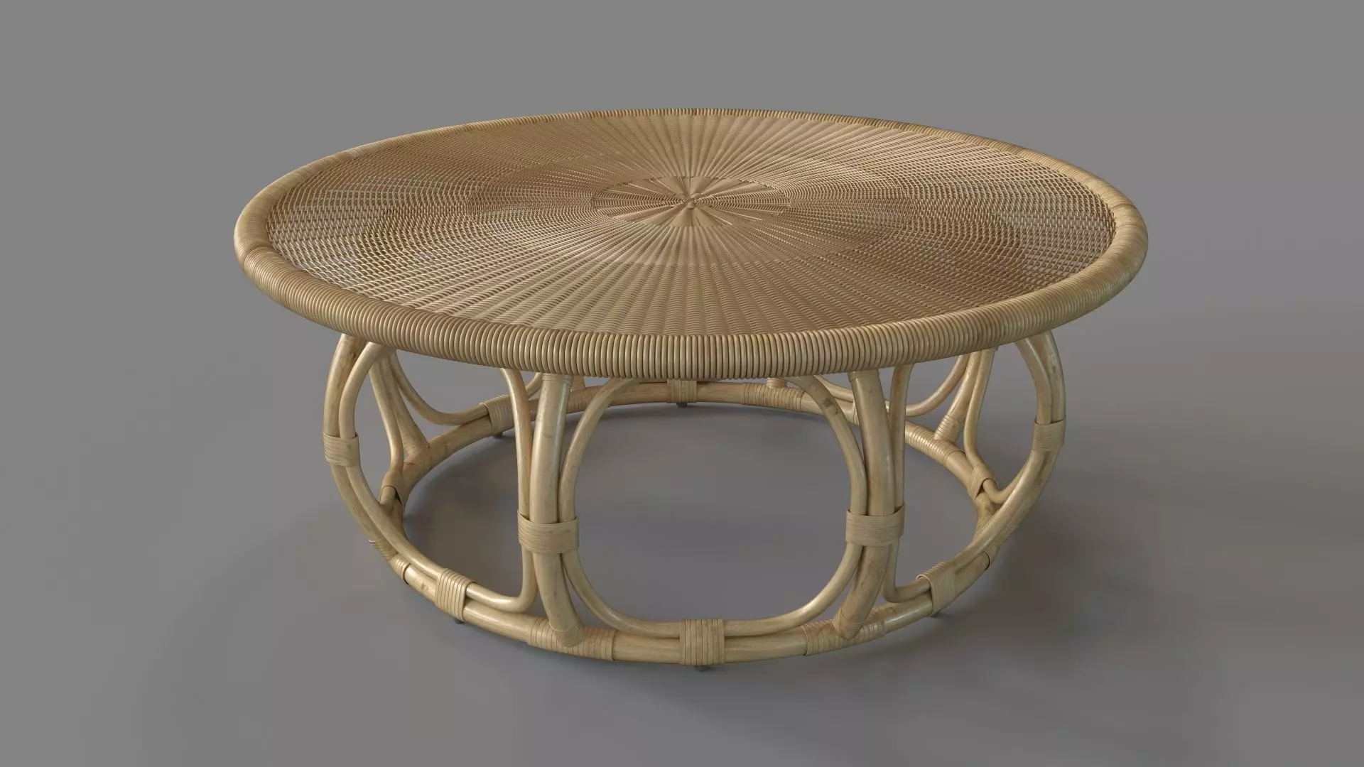 Anguilla Rattan Coffee Table 3D model_0