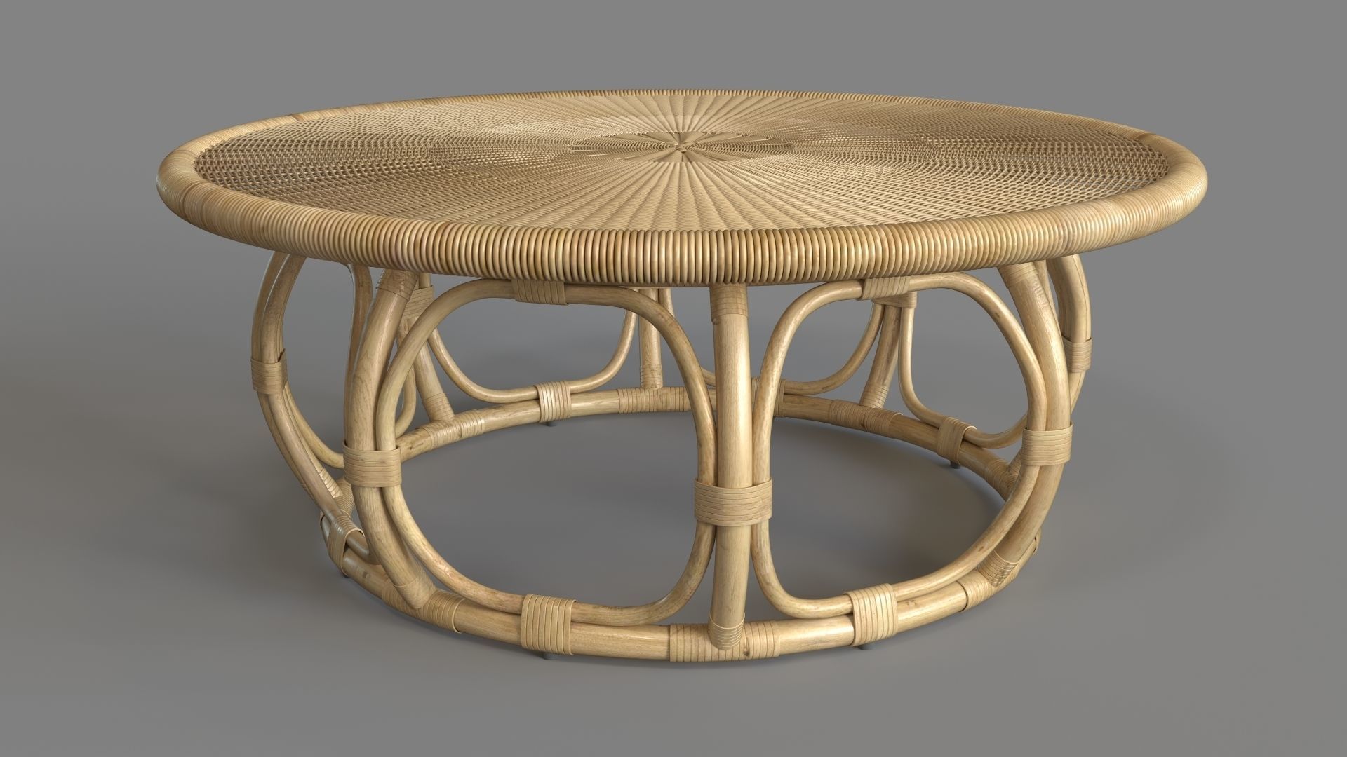 Anguilla Rattan Coffee Table 3D model_2