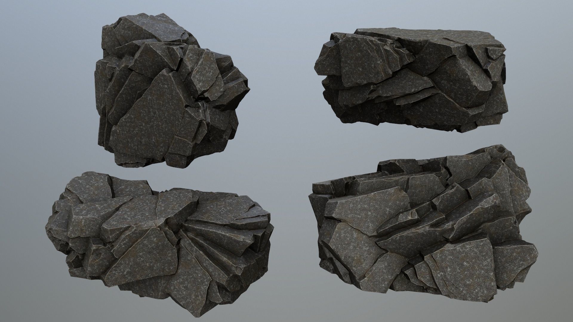 cliff rocks Low-poly 3D model_11