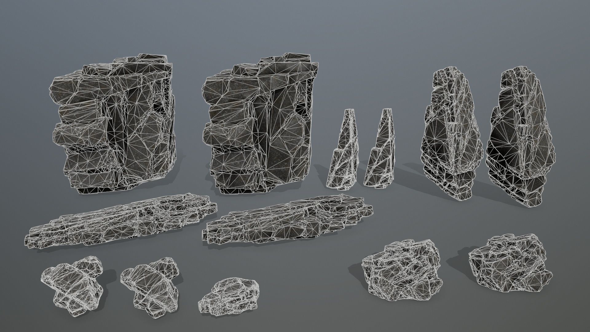 cliff rocks Low-poly 3D model_18