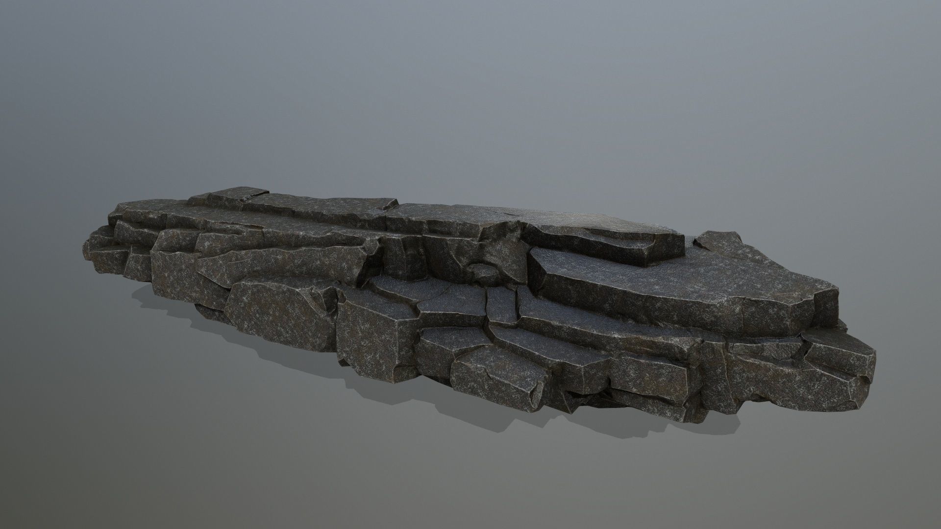 cliff rocks Low-poly 3D model_3