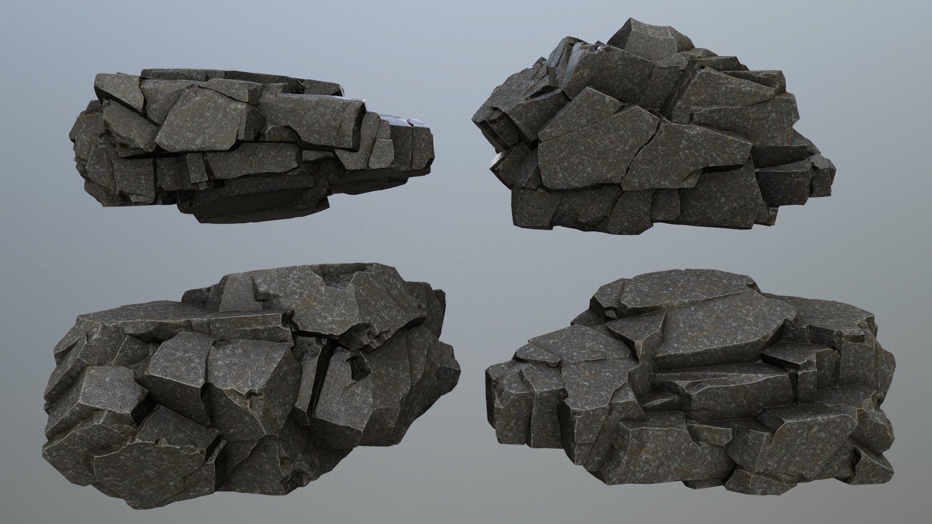 cliff rocks Low-poly 3D model_12