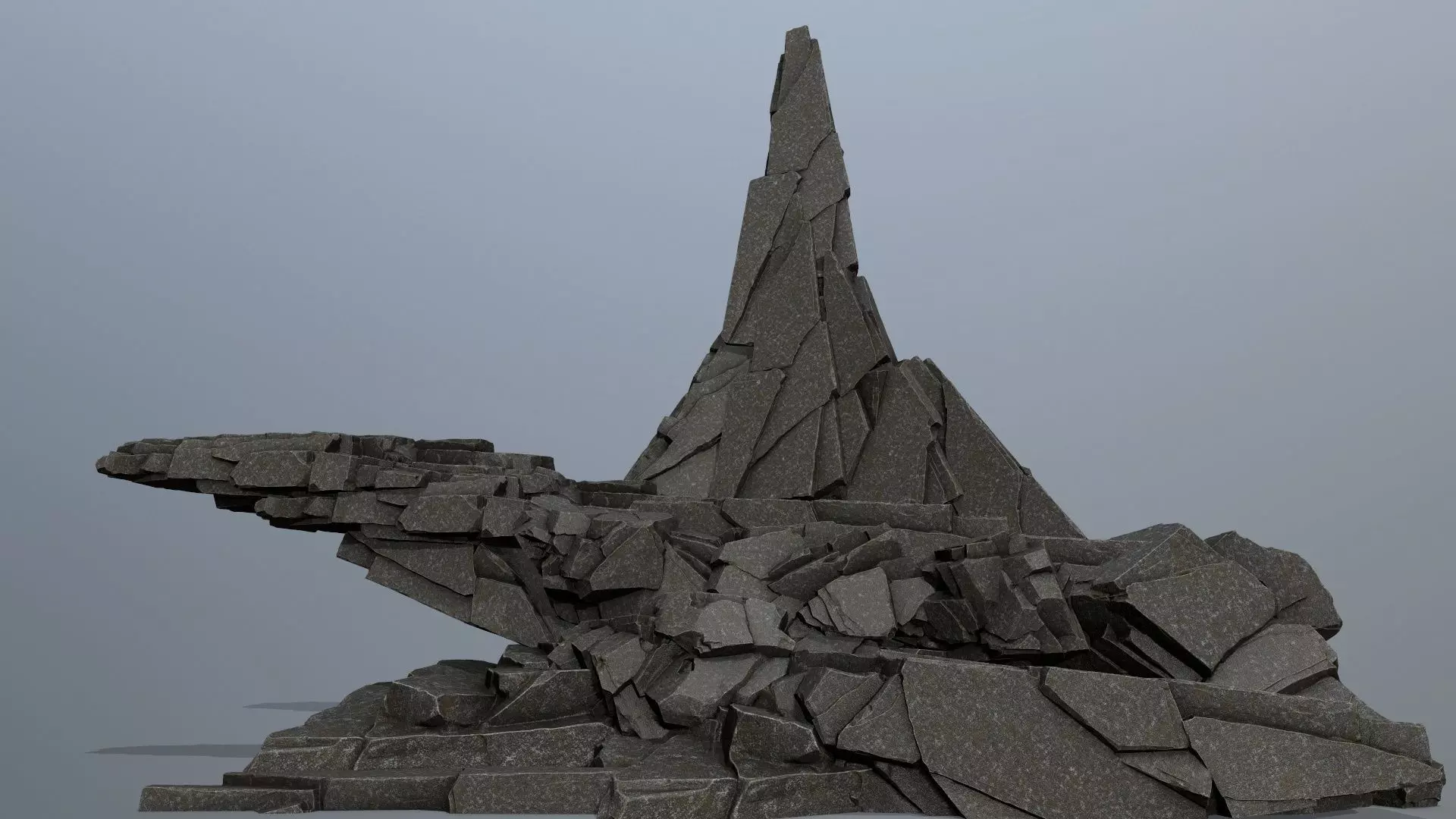 cliff rocks Low-poly 3D model_0