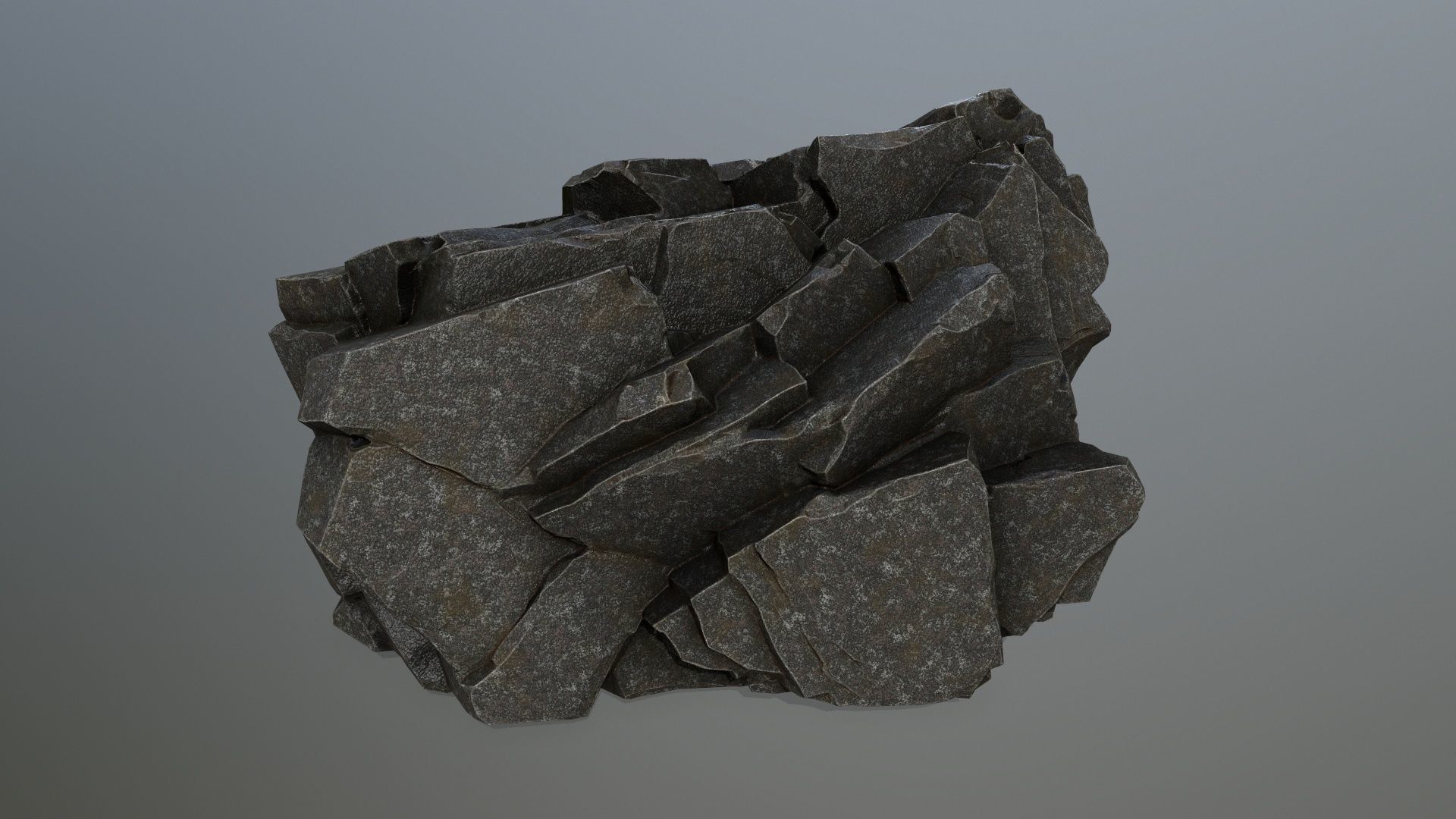 cliff rocks Low-poly 3D model_4
