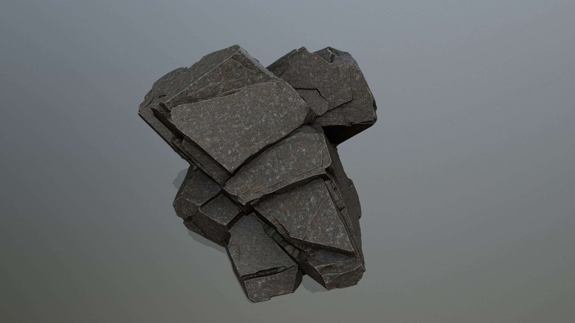 cliff rocks Low-poly 3D model_6