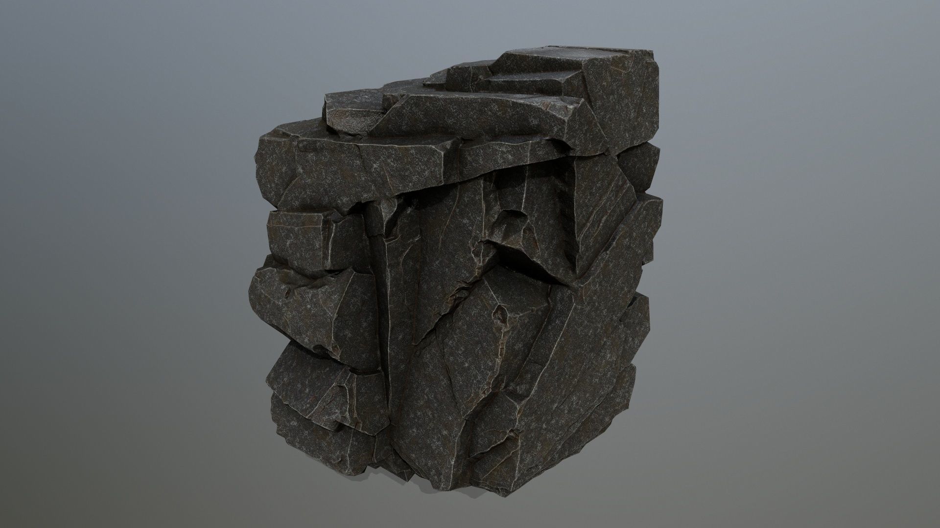 cliff rocks Low-poly 3D model_9