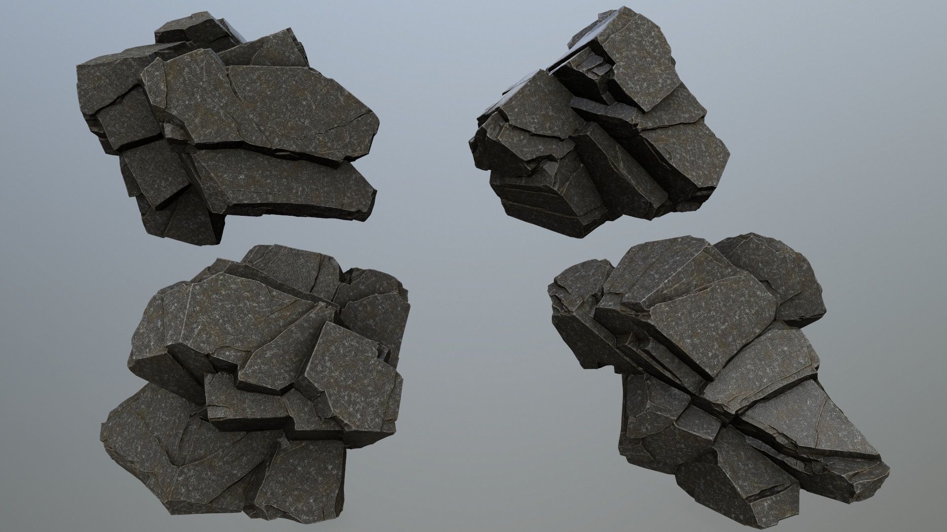 cliff rocks Low-poly 3D model_13