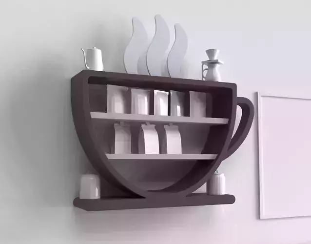 Shelf coffee cup 3D model