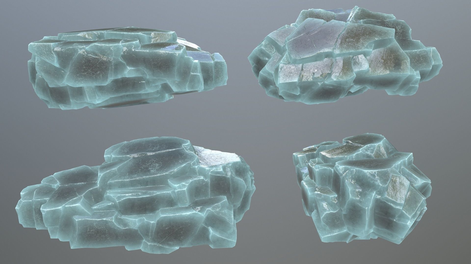ice rocks Low-poly 3D model_12