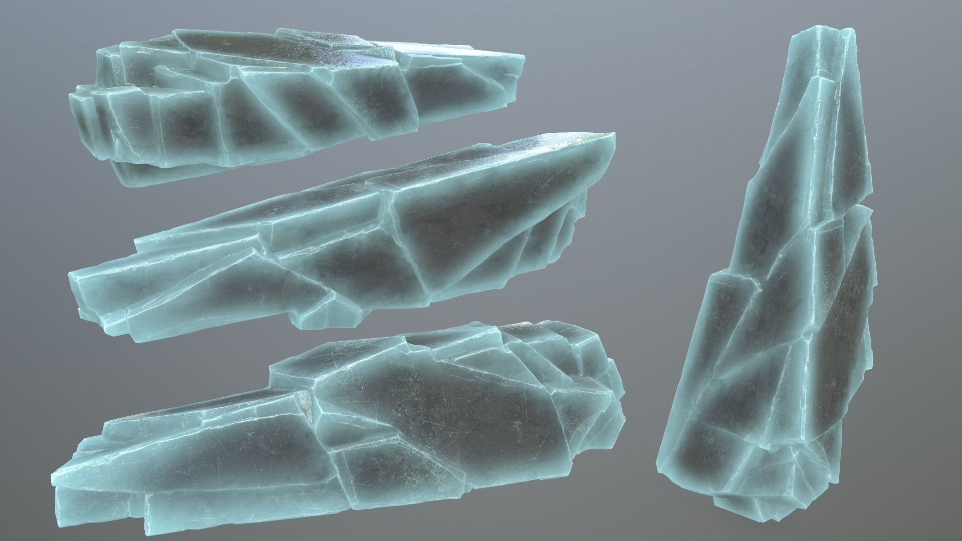 ice rocks Low-poly 3D model_15