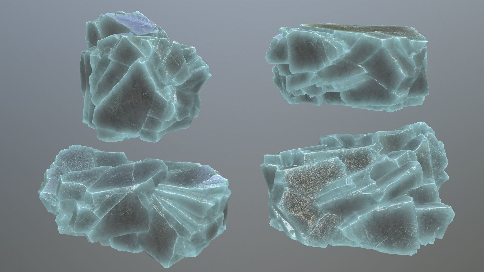 ice rocks Low-poly 3D model_11