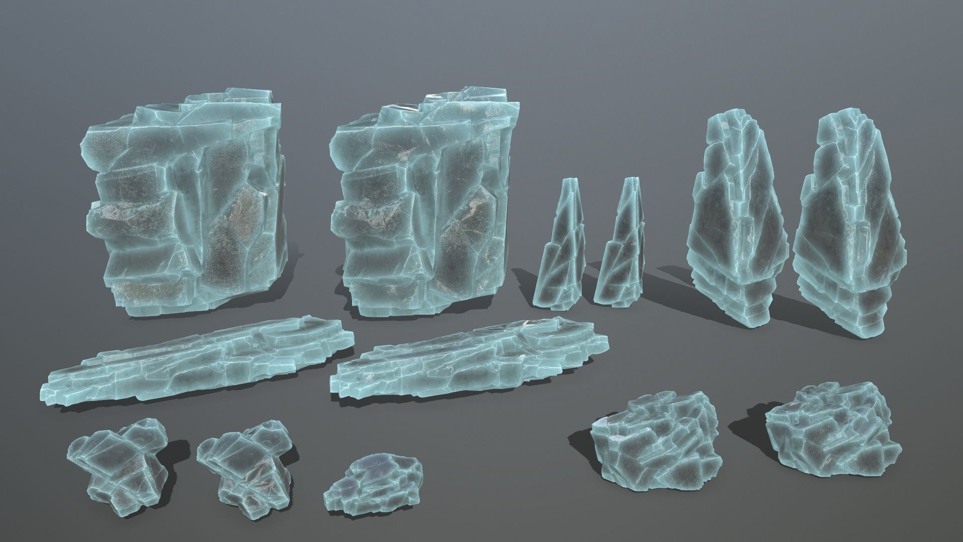 ice rocks Low-poly 3D model_17