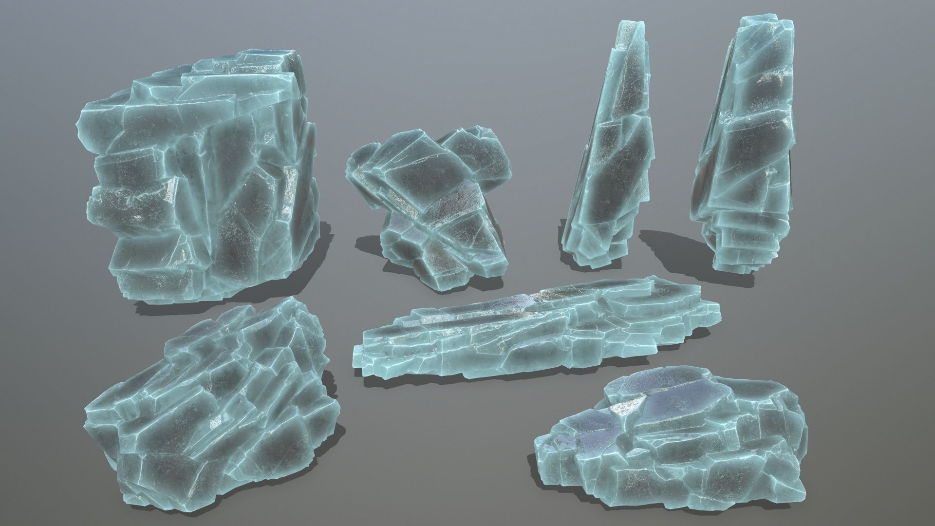 ice rocks Low-poly 3D model_2