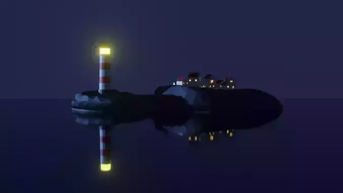 Lighthouse Island with Homes