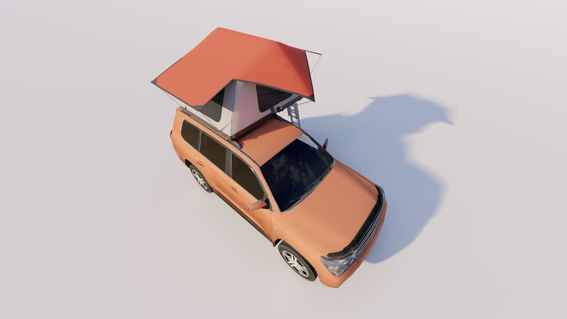 Vehicle Top Tent Model Low-poly 3D model_4