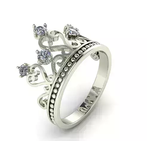 Woman Crown Ring print model
