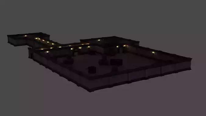 Large low-poly dungeon