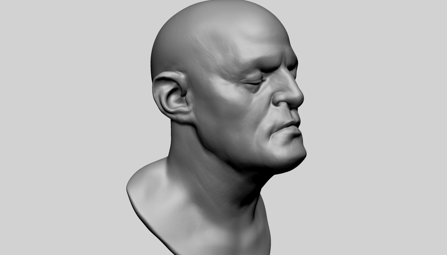Base Male Head D 3D model_1
