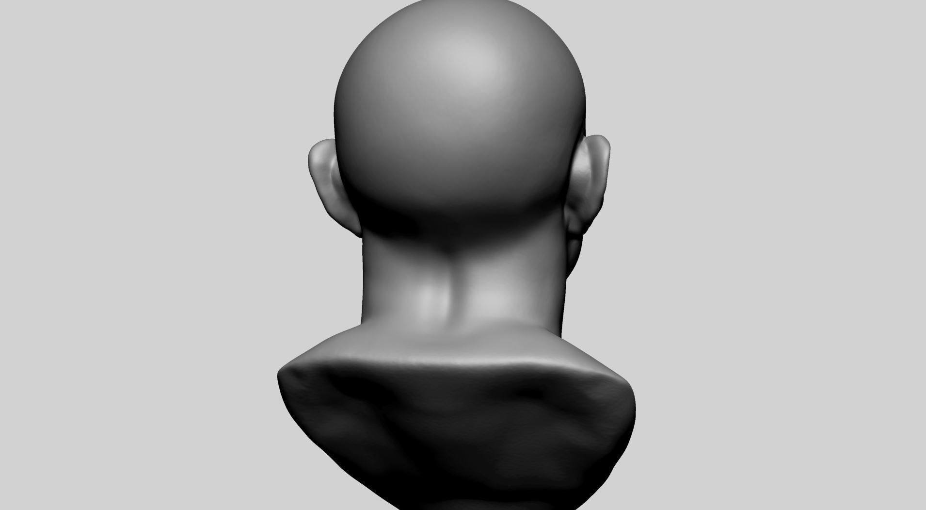 Base Male Head D 3D model_3