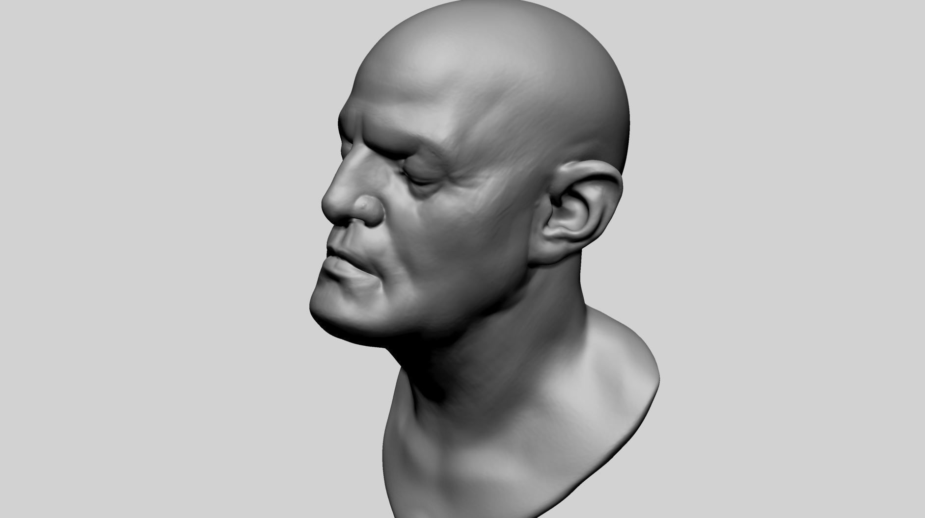 Base Male Head D 3D model_6
