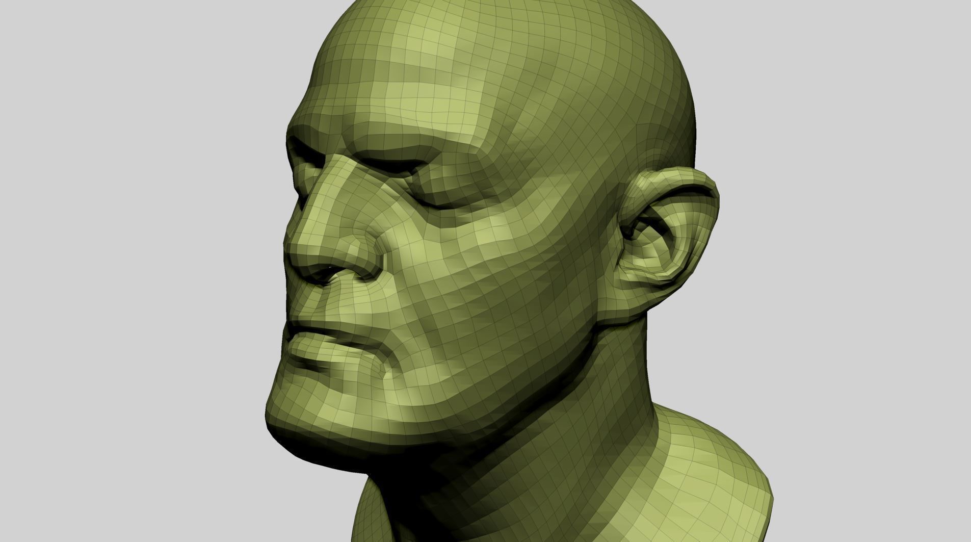 Base Male Head D 3D model_11