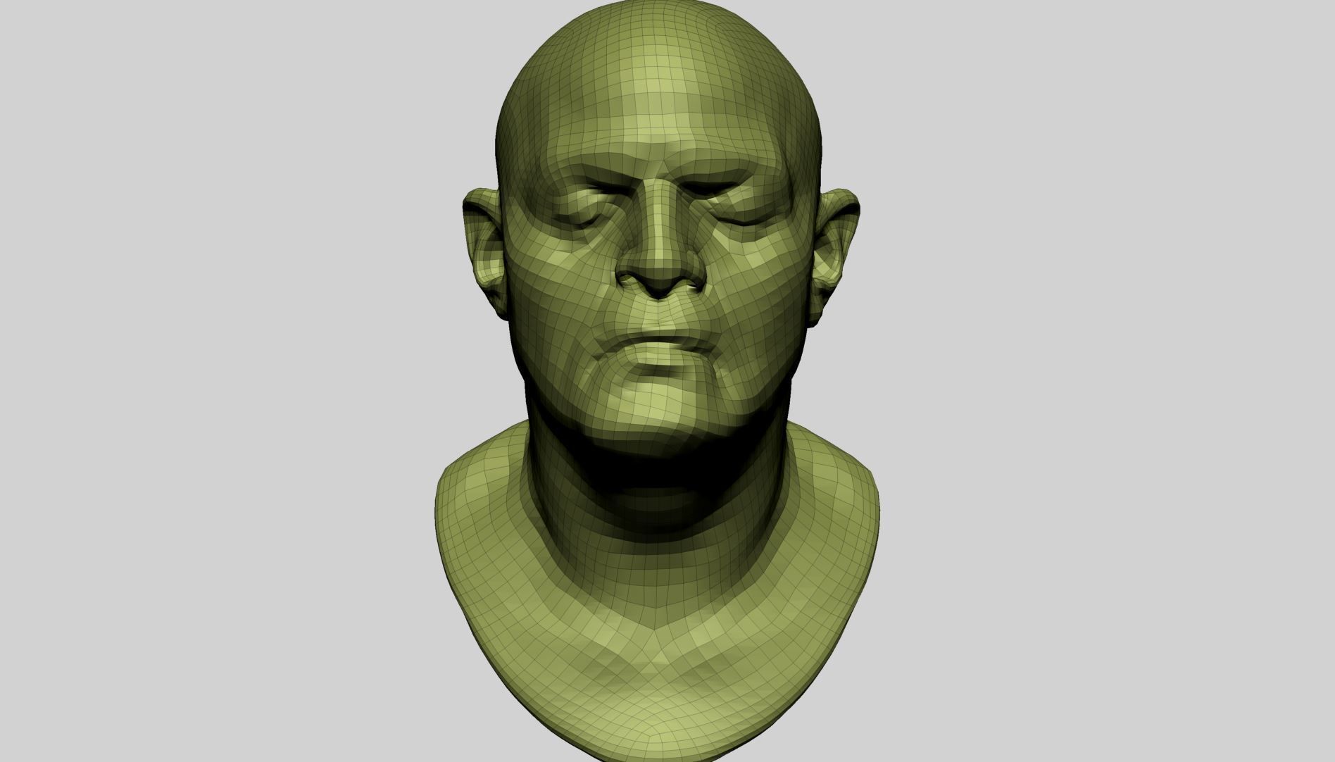 Base Male Head D 3D model_12