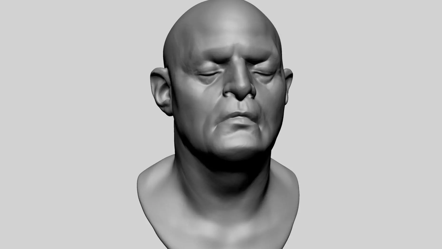 Base Male Head D 3D model_0