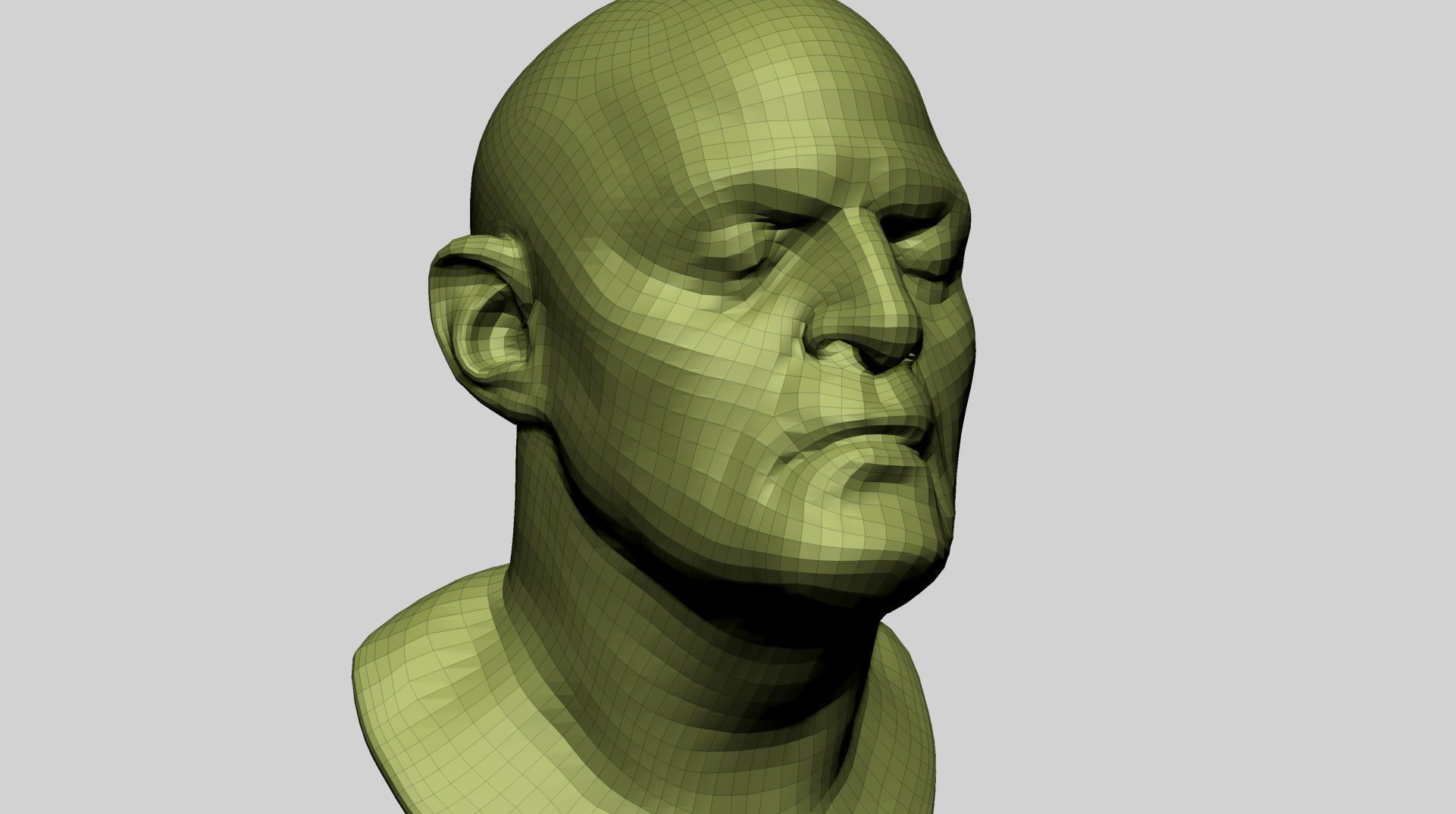 Base Male Head D 3D model_10