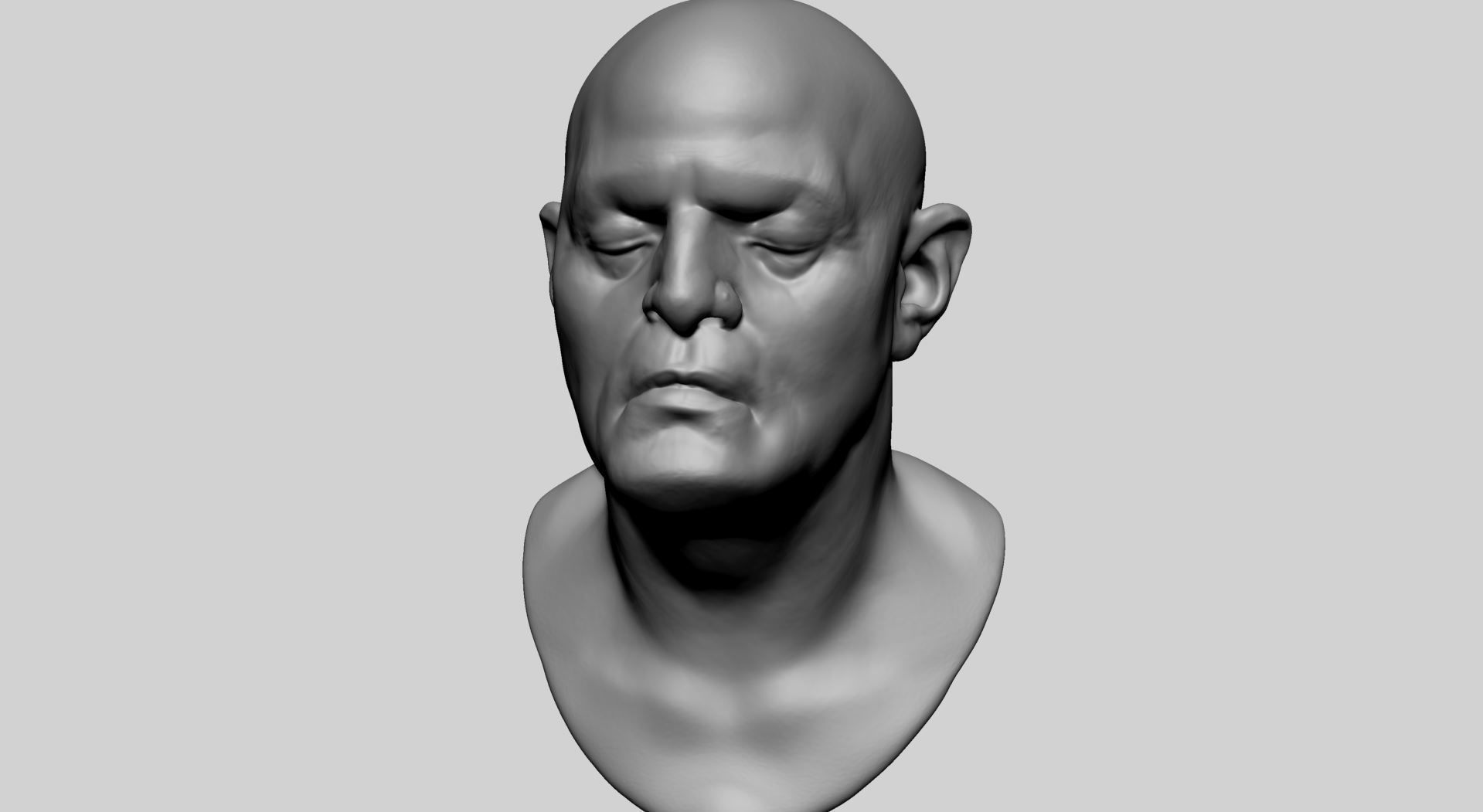 Base Male Head D 3D model_7