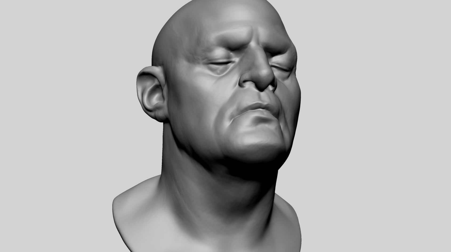 Base Male Head D 3D model_9
