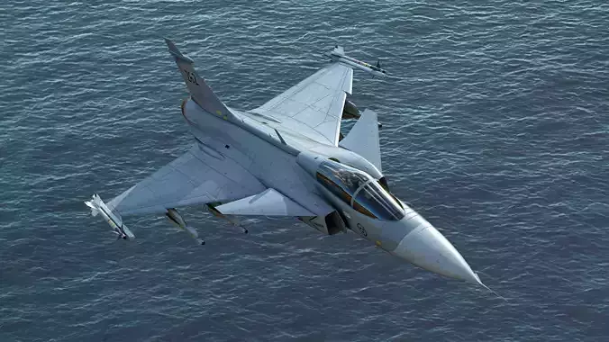 Saab JAS 39 Gripen Low-poly 3D model