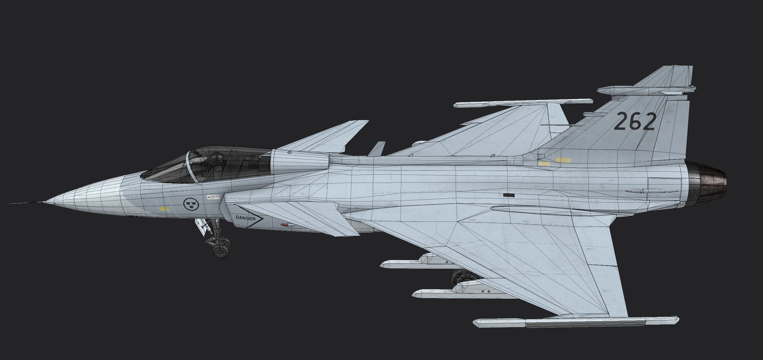 Saab JAS 39 Gripen Low-poly 3D model_19
