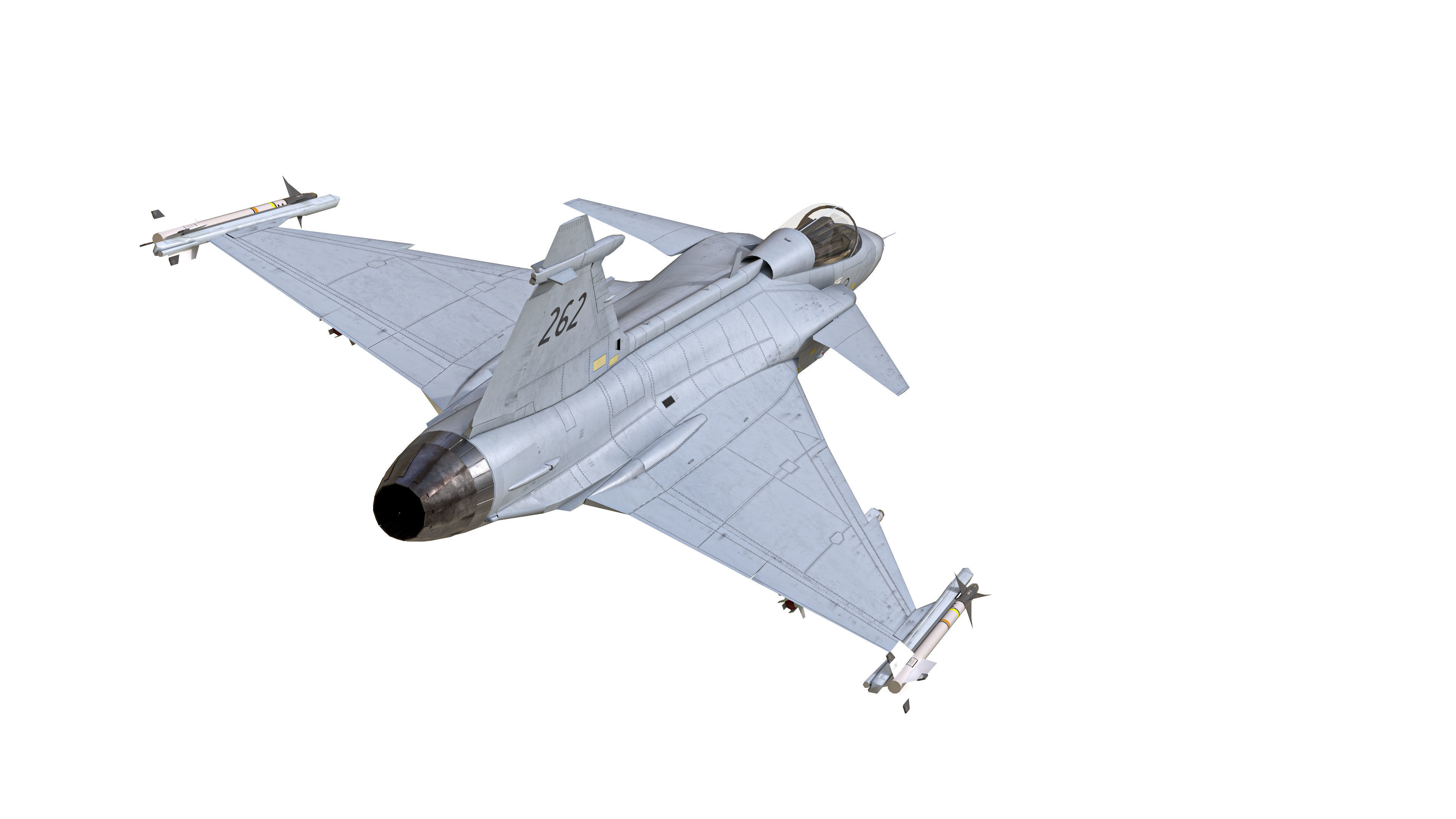 Saab JAS 39 Gripen Low-poly 3D model_9