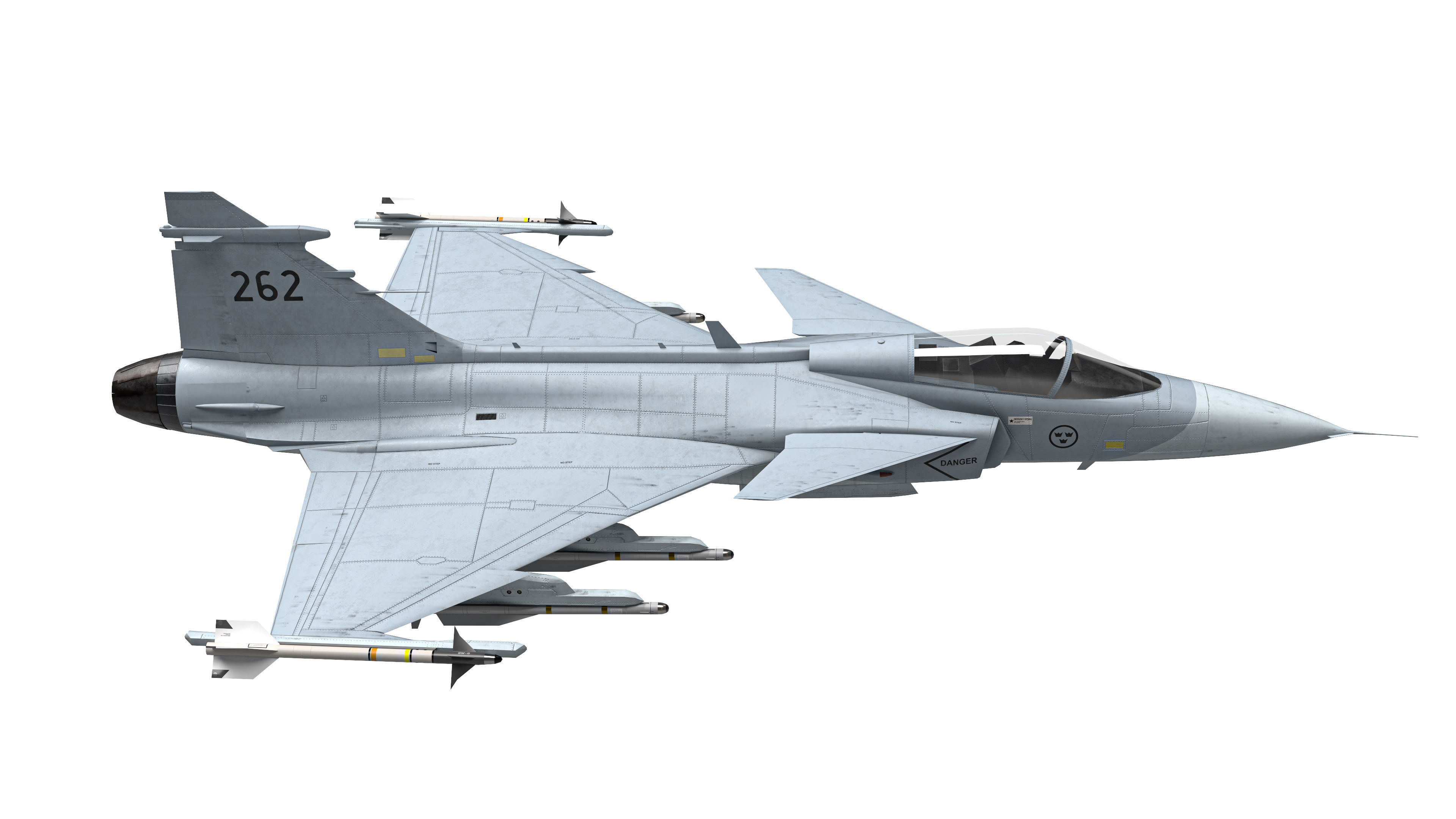 Saab JAS 39 Gripen Low-poly 3D model_7