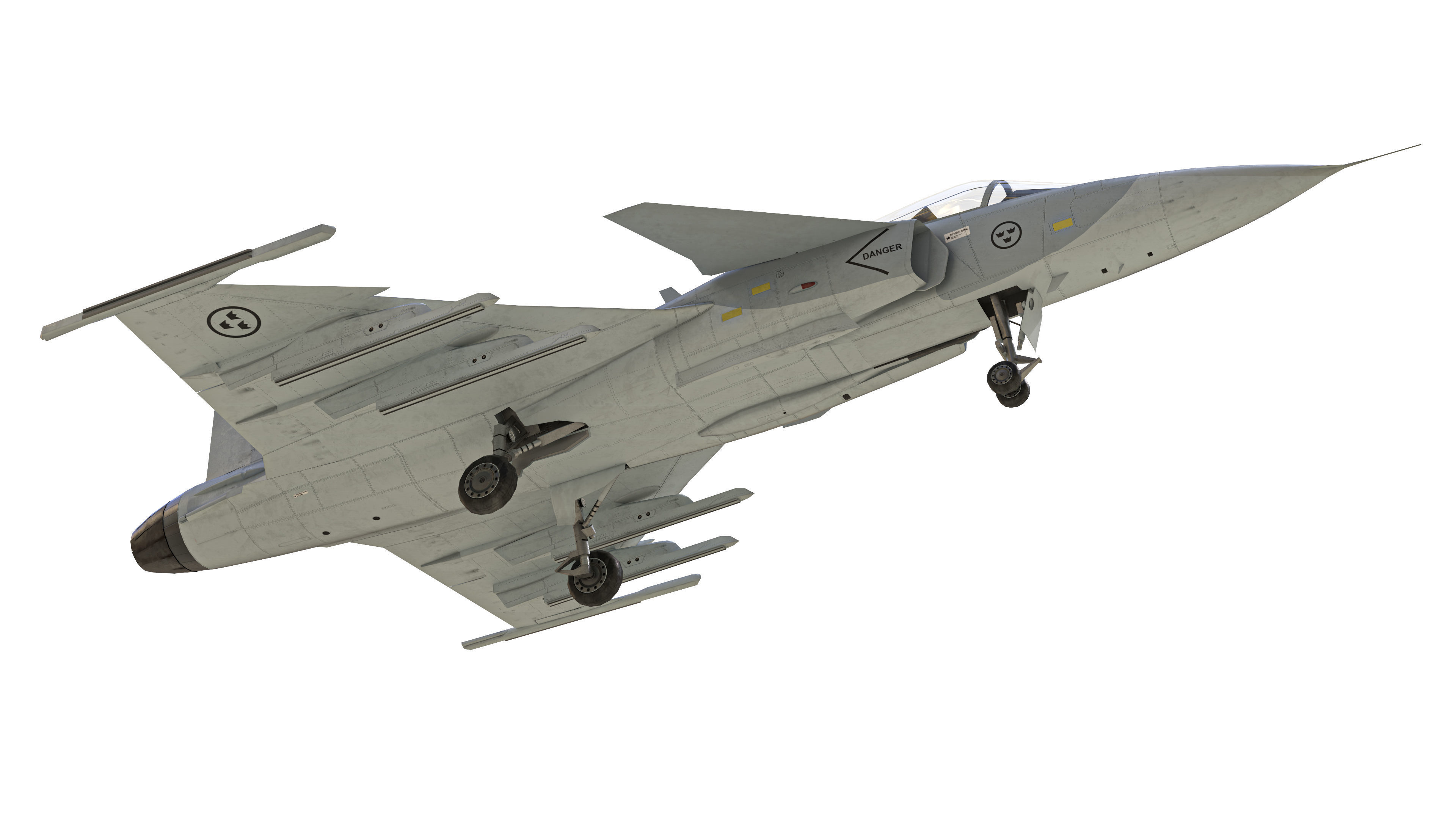 Saab JAS 39 Gripen Low-poly 3D model_17