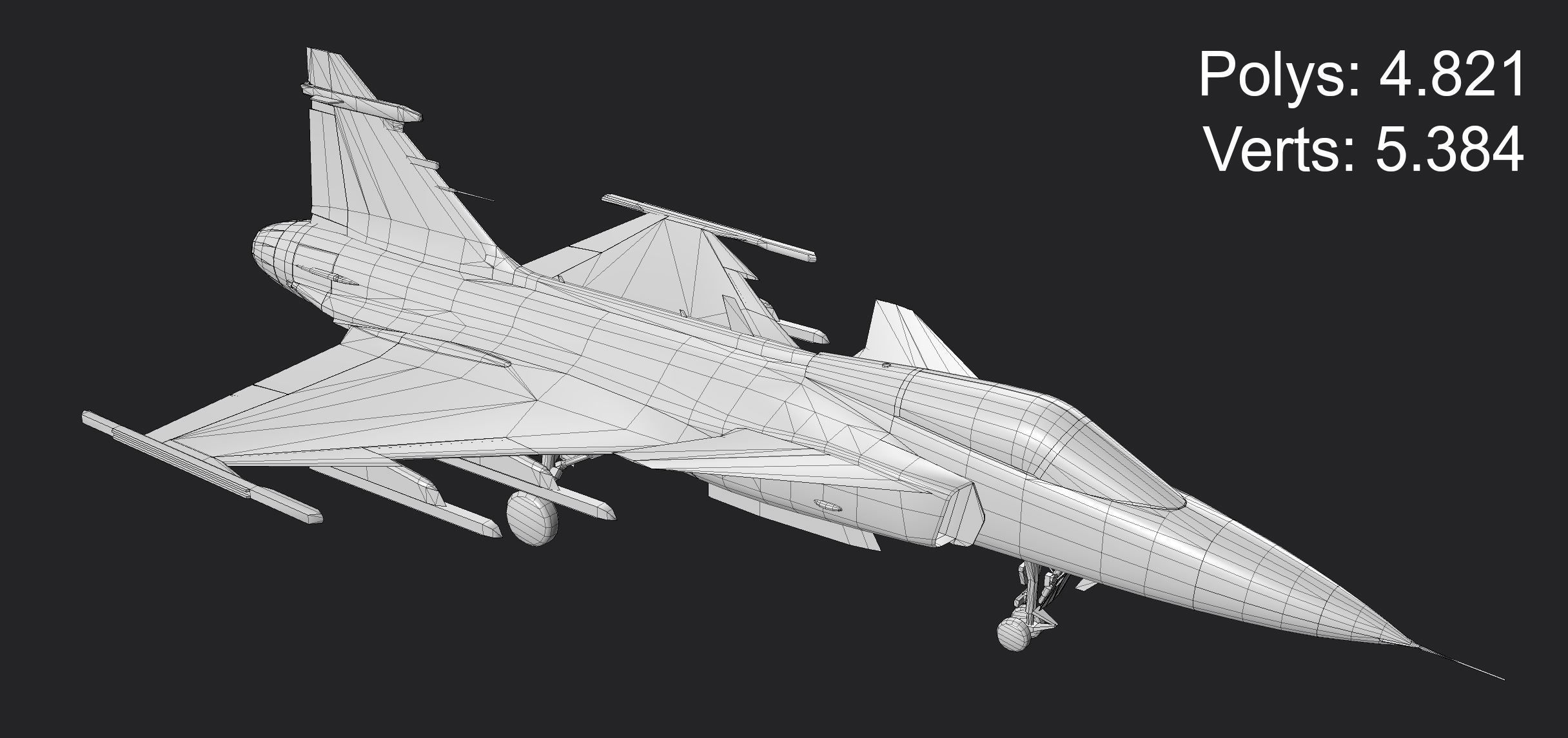 Saab JAS 39 Gripen Low-poly 3D model_20